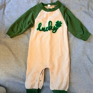 Green and Cream Baby Onesie